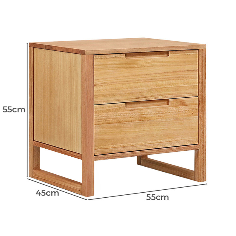 Zephyr 2 Drawer Bedside Table