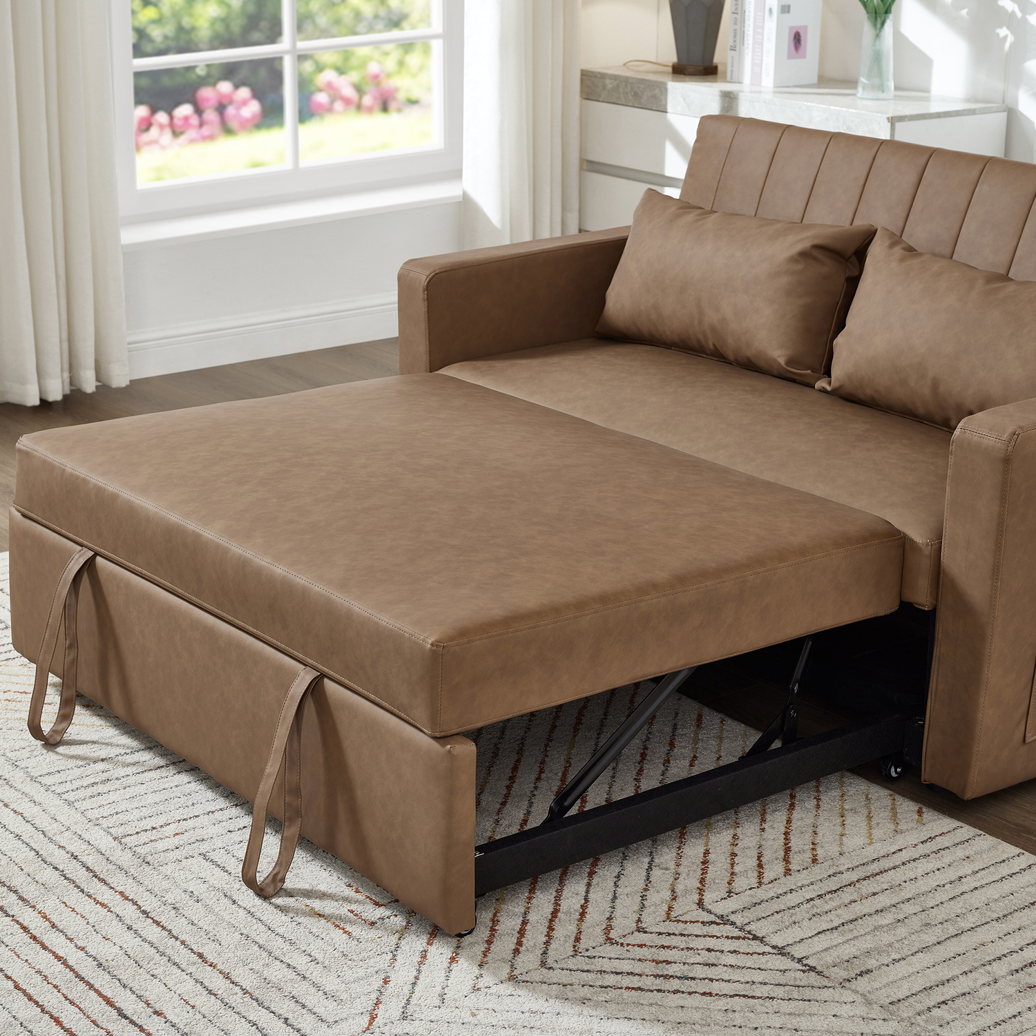 Magath 2 Seater Faux Leather Sofa Bed