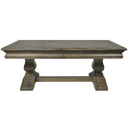 Dark Timber Mosaic Oak Wood Coffee Table | Temple & Webster