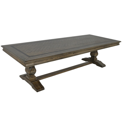 dark wood outdoor dining table