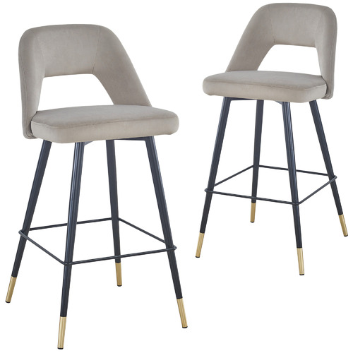 HomestarFurniture 64cm Jacinta Velvet Barstools | Temple & Webster