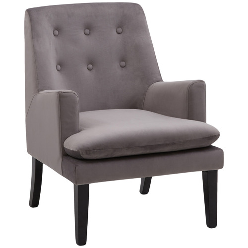 Grey Darian Velvet Accent Chair | Temple & Webster