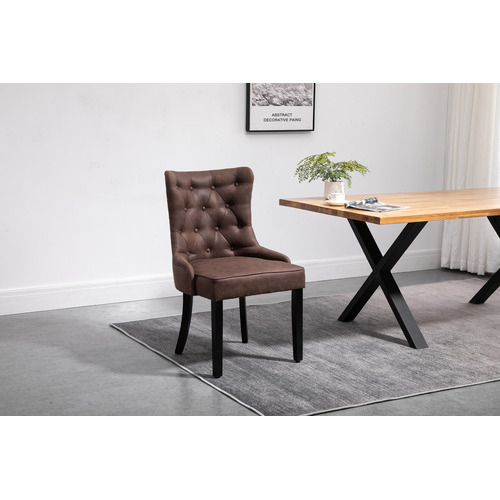 HomestarFurniture Pallas Faux Leather Dining Chairs | Temple & Webster