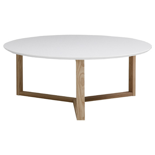 HomestarFurniture White Aura Round Coffee Table Temple & ster