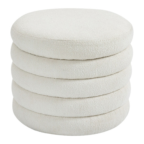 Adalyn Boucle Fabric Ottoman | Temple & Webster