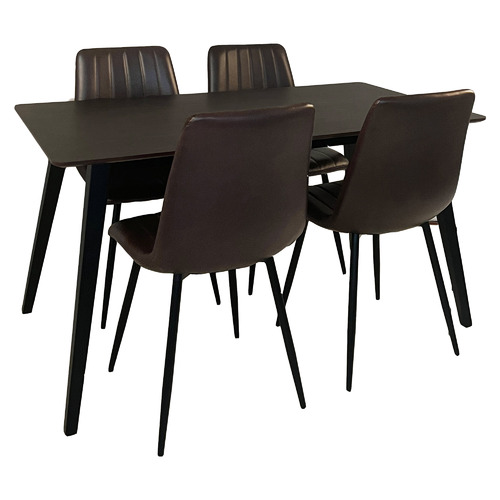 4 Seater Amato Dining Table & Chair Set Temple & ster
