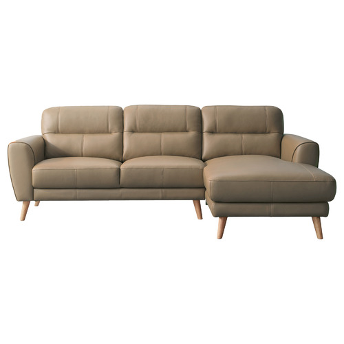 Amalia 3 Seater Leather Sofa with Chaise Temple & ster
