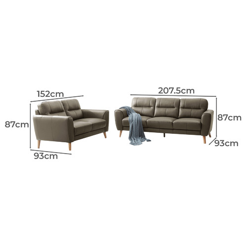 Vida 5 Seater Genuine Leather Sofa Set