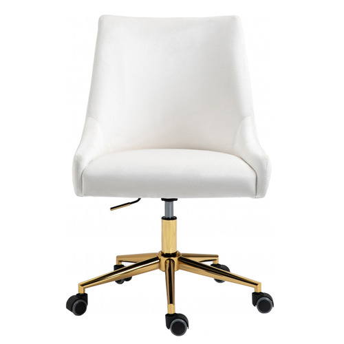 White Laira Velvet Office Chair