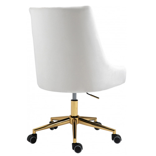 White Laira Velvet Office Chair