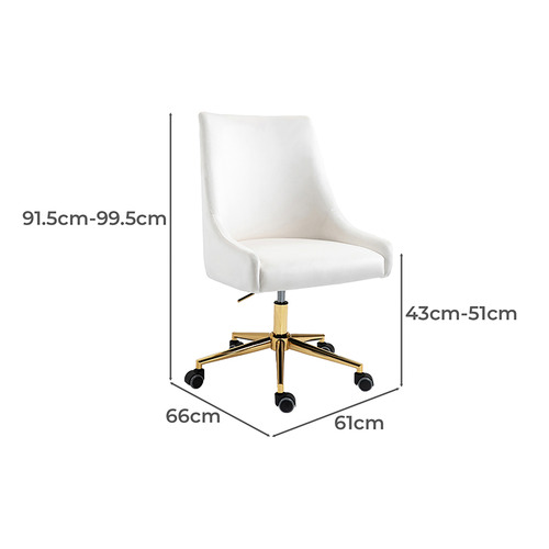 White Laira Velvet Office Chair