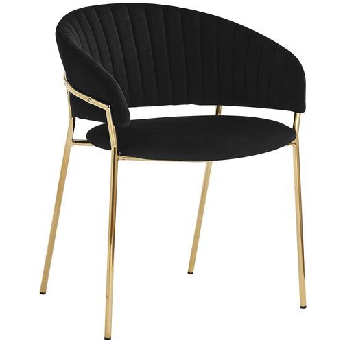 4 Seater Rigel Black Velvet Dining Table & Chair Set
