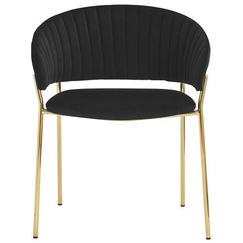 4 Seater Rigel Black Velvet Dining Table & Chair Set