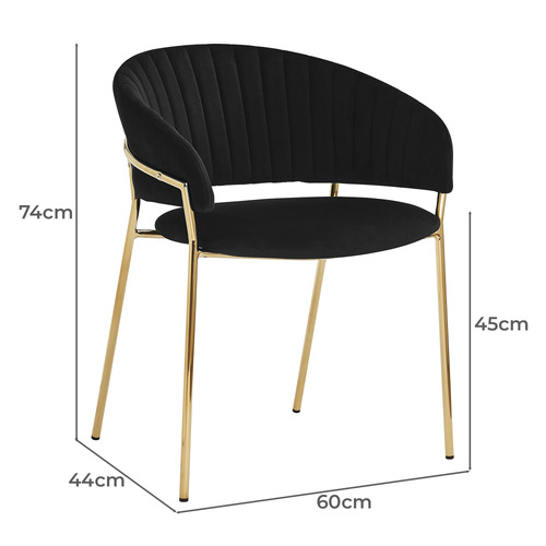 4 Seater Rigel Black Velvet Dining Table & Chair Set