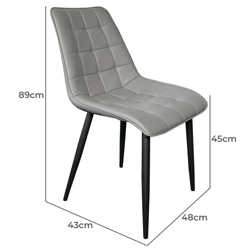 6 Seater Vincent Faux Leather Dining Table & Chair Set Temple & ster