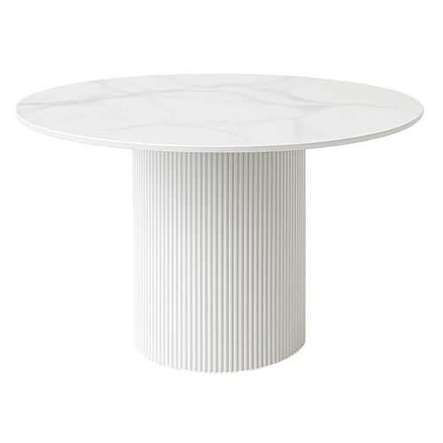 4 Seater Maine Marble-Look Dining Table & Chair Set