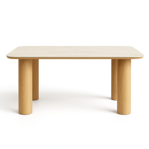 Elliot Travertine-Look Dining Table