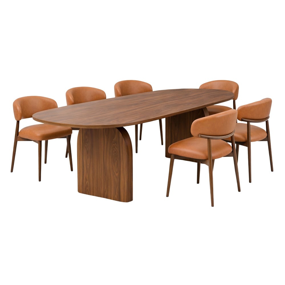 6 Seater Denver PU Dining Table & Chair Set