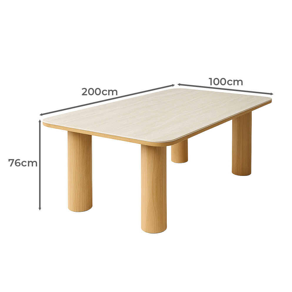 Elliot Travertine-Look Dining Table