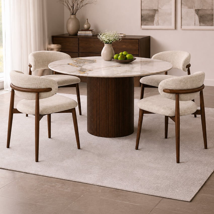 4 Seater Emma  Sintered Stone Dining Table & Chair Set