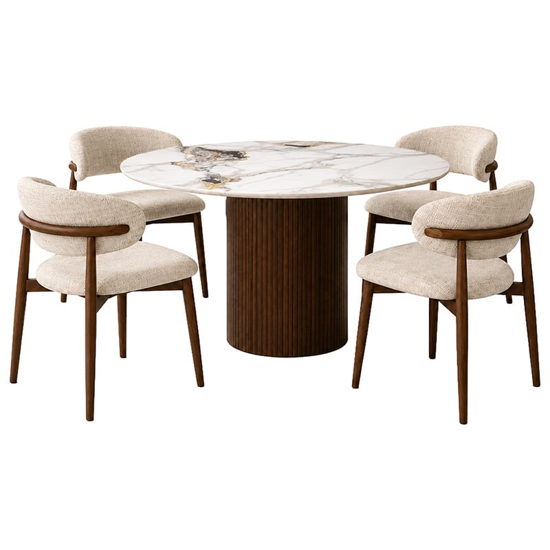4 Seater Emma  Sintered Stone Dining Table & Chair Set