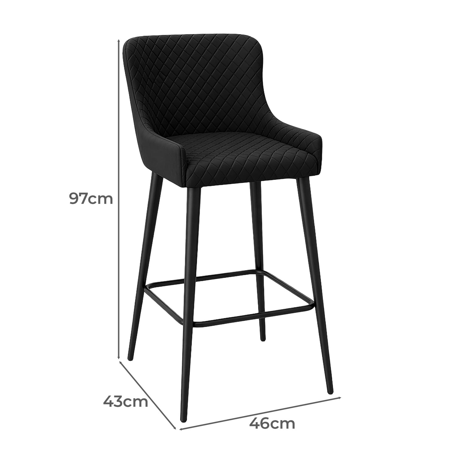 65cm Angela Velvet Bar Stools