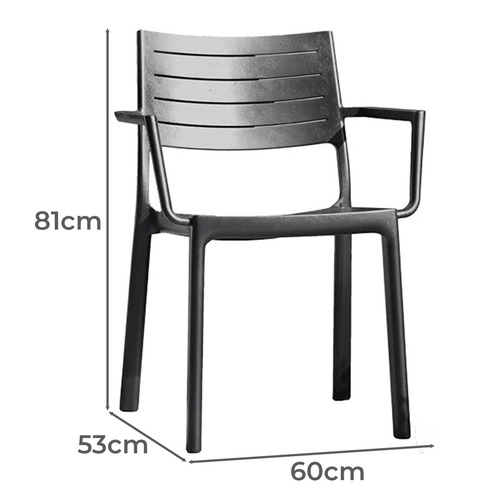 6 Seater Metaline Outdoor Dining Table & Chair Set