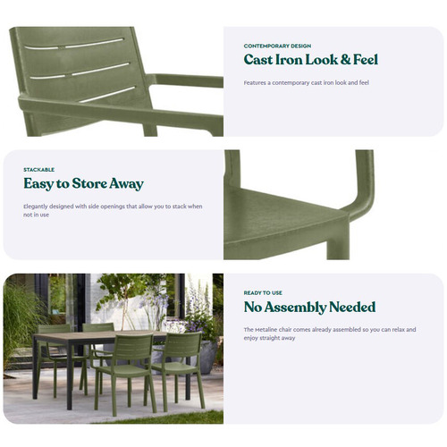 Metaline Metal Look Outdoor Dining Chairs