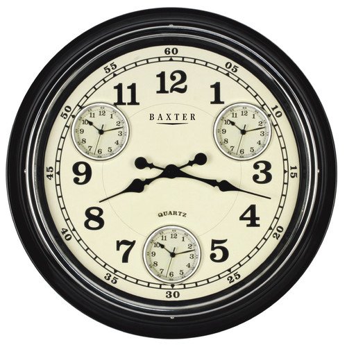 Metal Multi Time Zone Wall Clock Temple & ster