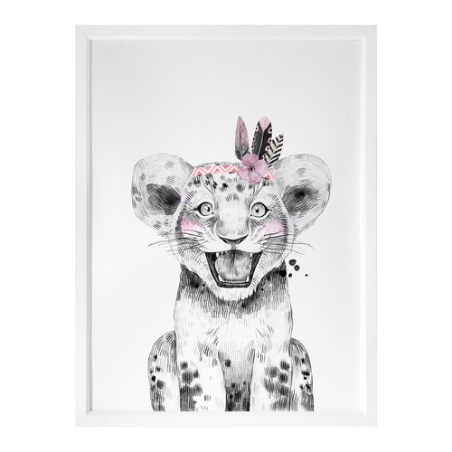 Luna Lion Framed Printed Wall Art
