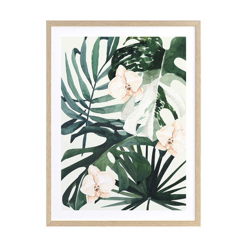 Tropical Leaves Green I Framed Printed Wall Art