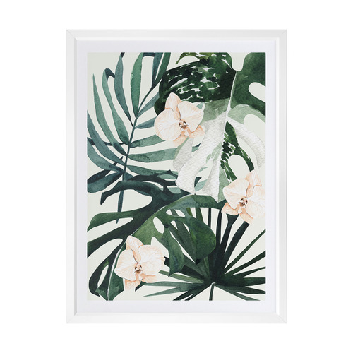 Tropical Leaves Green I Framed Printed Wall Art