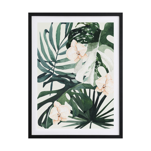 Tropical Leaves Green I Framed Printed Wall Art
