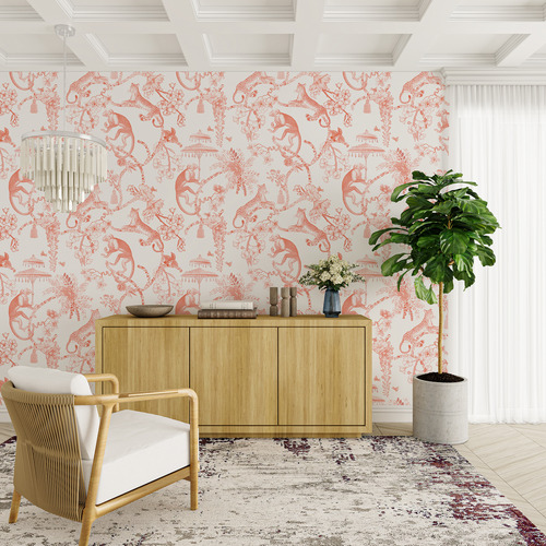 Terracotta British Colonial Peel & Stick Wallpaper | Temple & Webster