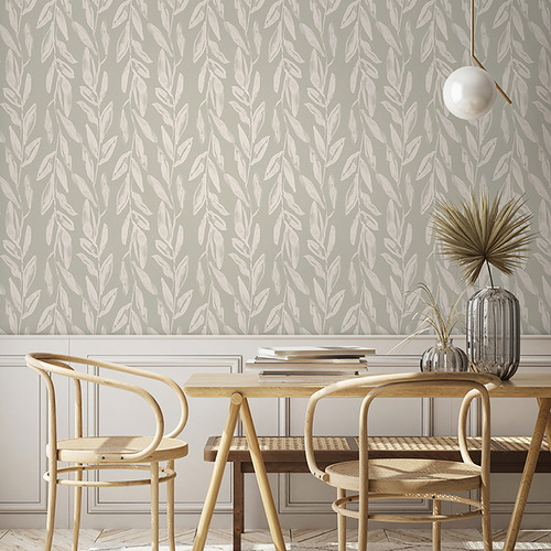 Natural Olive Branch Peel & Stick Wallpaper | Temple & Webster