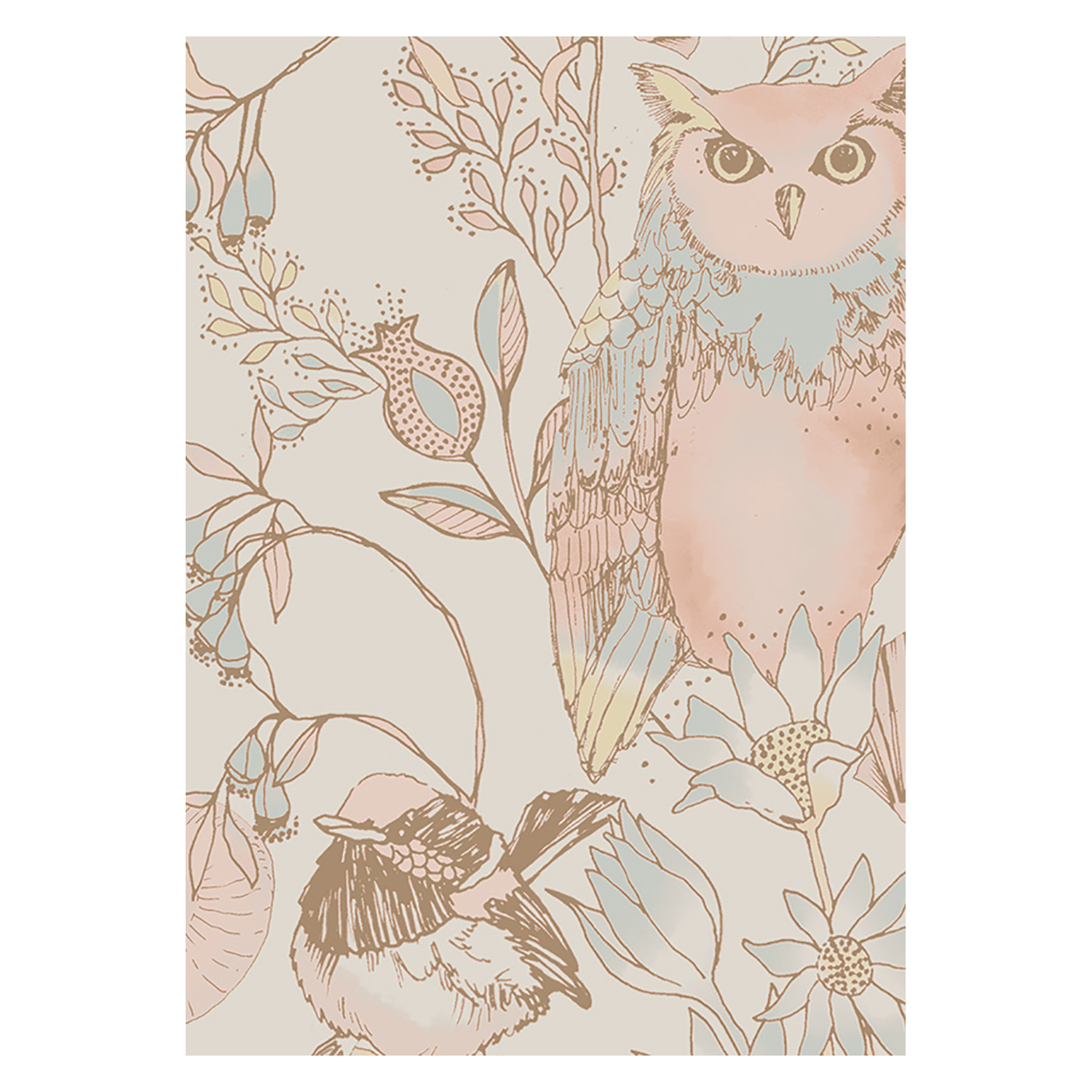 Blush Quoll Floral Peel & Stick Wallpaper | Temple & Webster