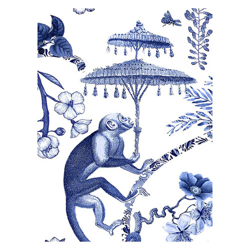 Indigo British Colonial Peel & Stick Wallpaper Temple & ster