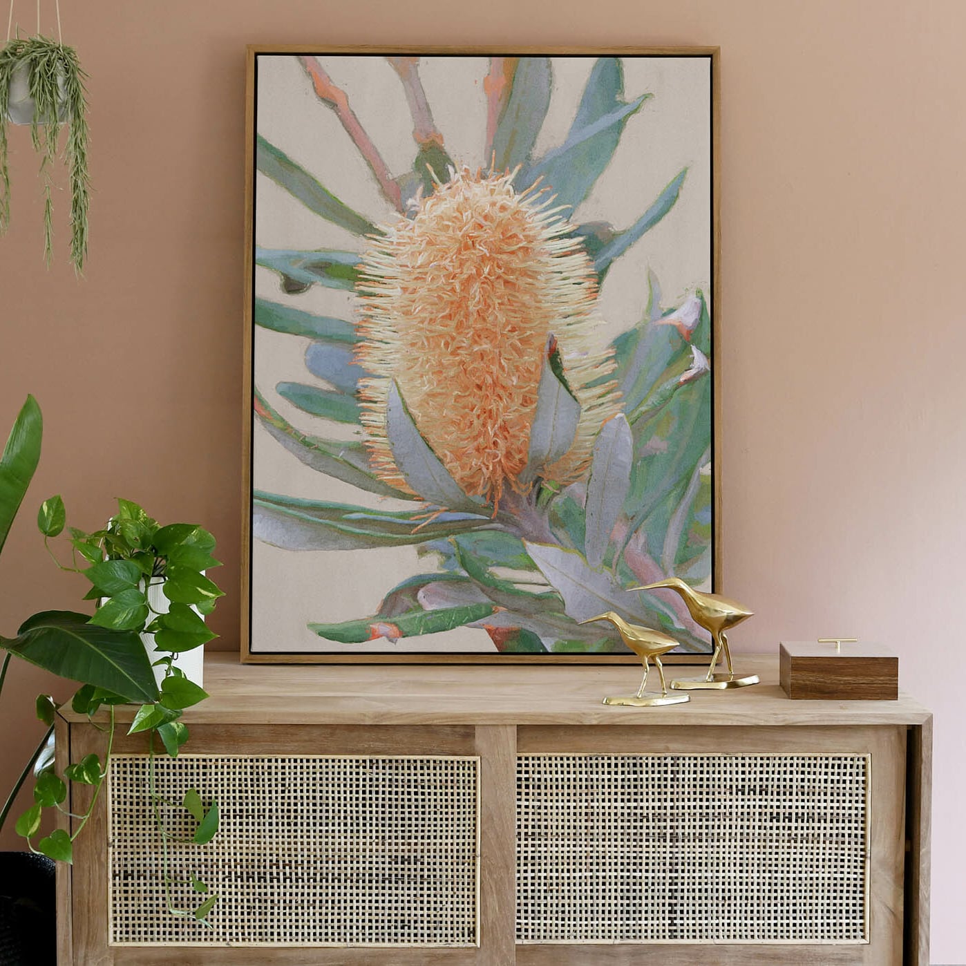 Golden Banksia Canvas Wall Art