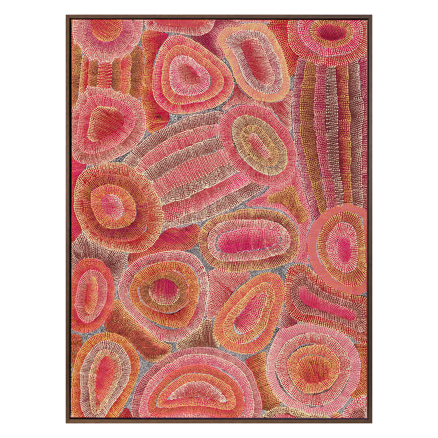 Ngapa Jukurrpa IV Red Framed Canvas Wall Art