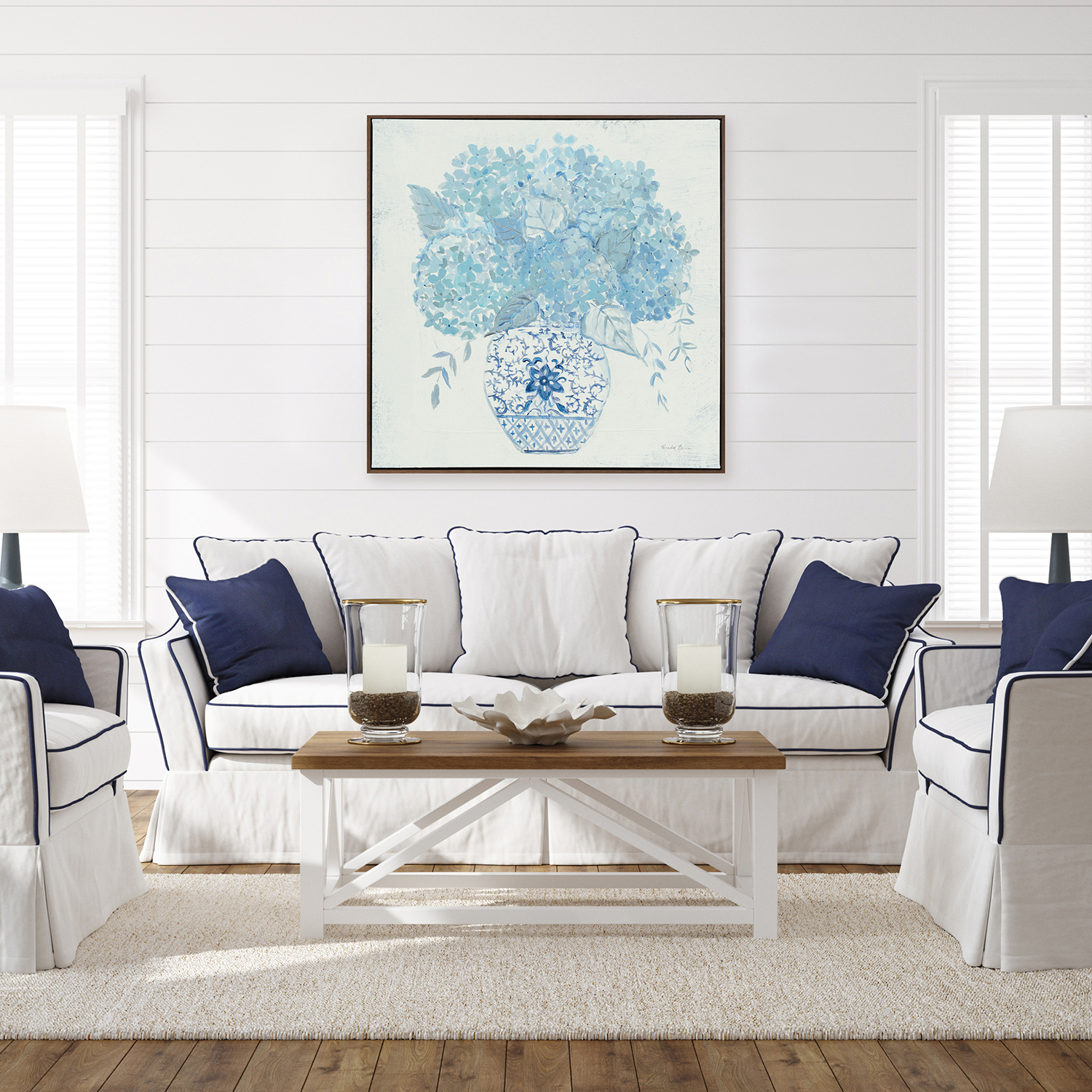 Ginger Jar Hydrangea Canvas Wall Art