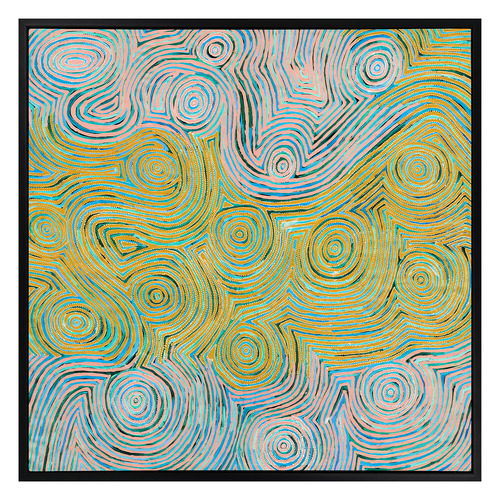 Mina Mina Jukurrpa VI Yellow Canvas Wall Art