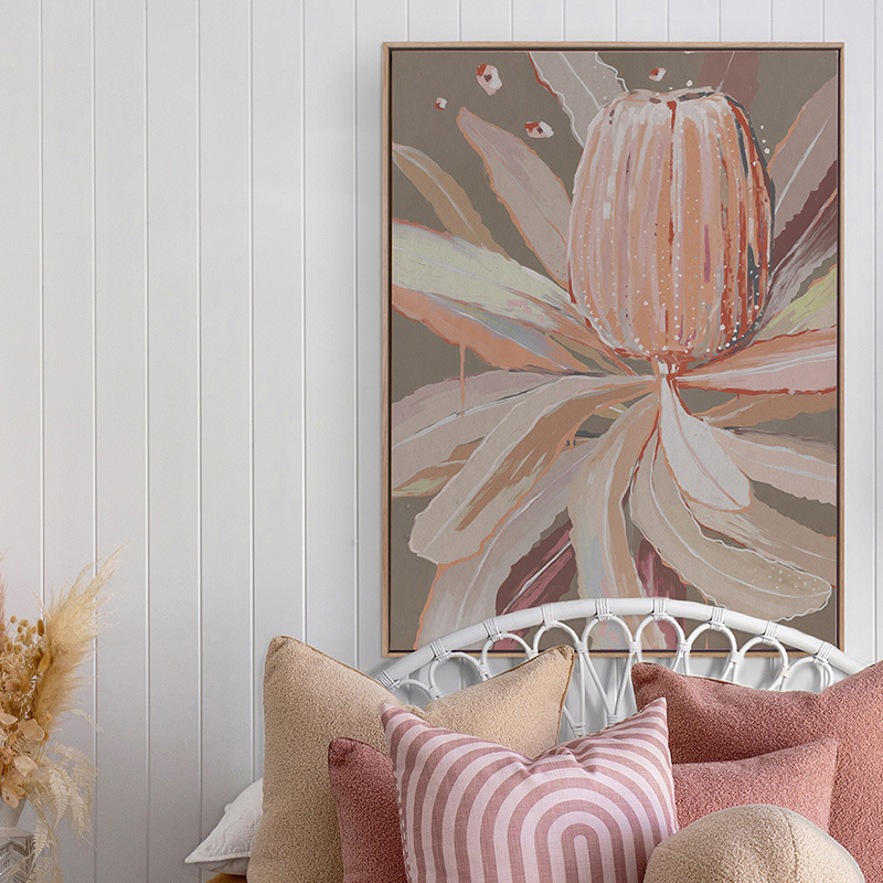 Peach Banskia Canvas Wall Art
