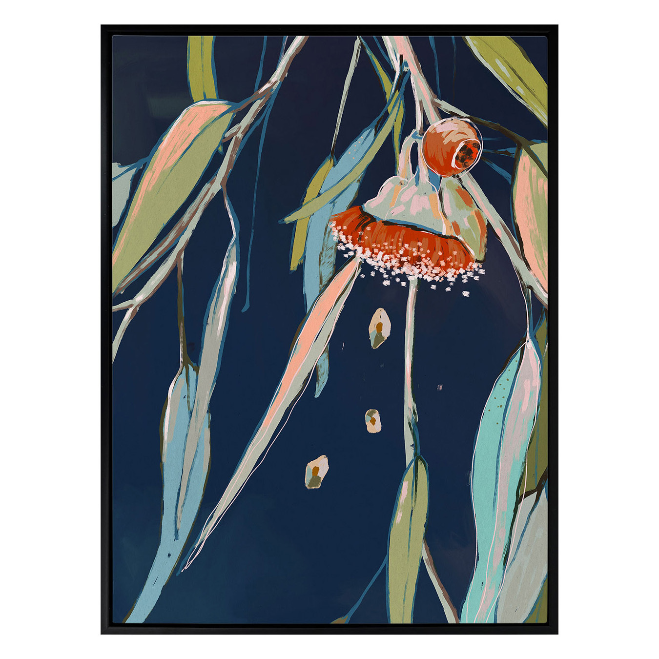 Coral Flowering Gum Canvas Wall Art