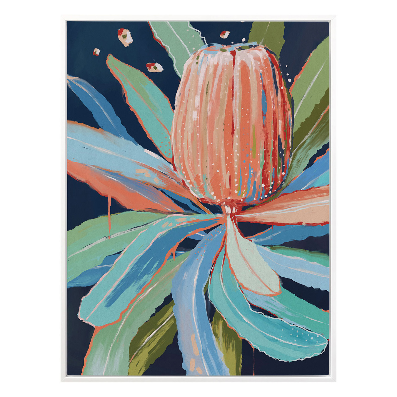 Coral Banksia Canvas Wall Art