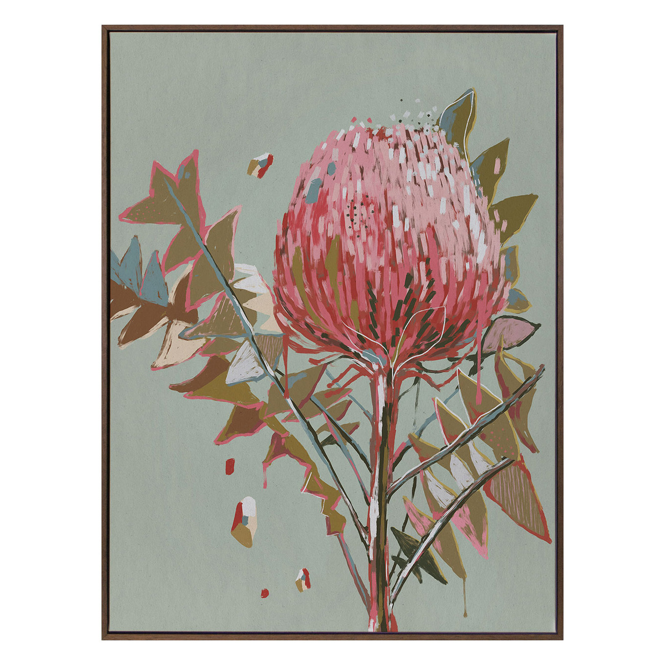 Sage Waratah Canvas Wall Art