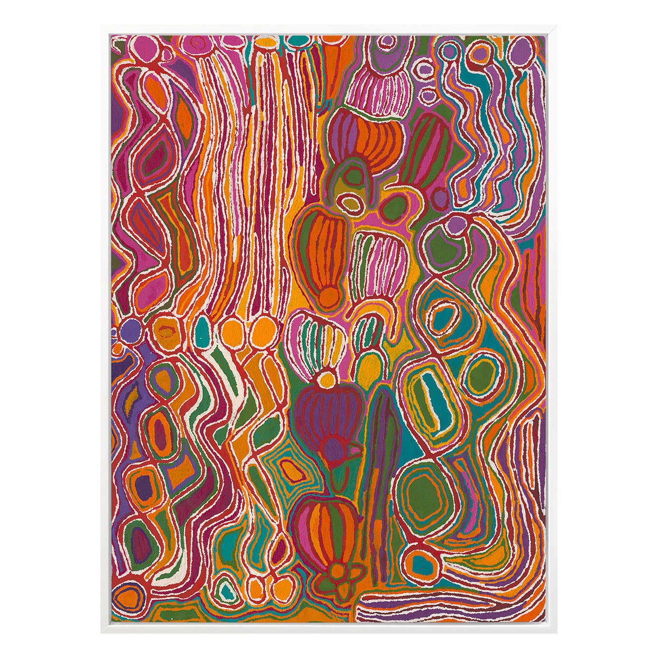 Mina Mina Jukurrpa VIII Pink Canvas Wall Art