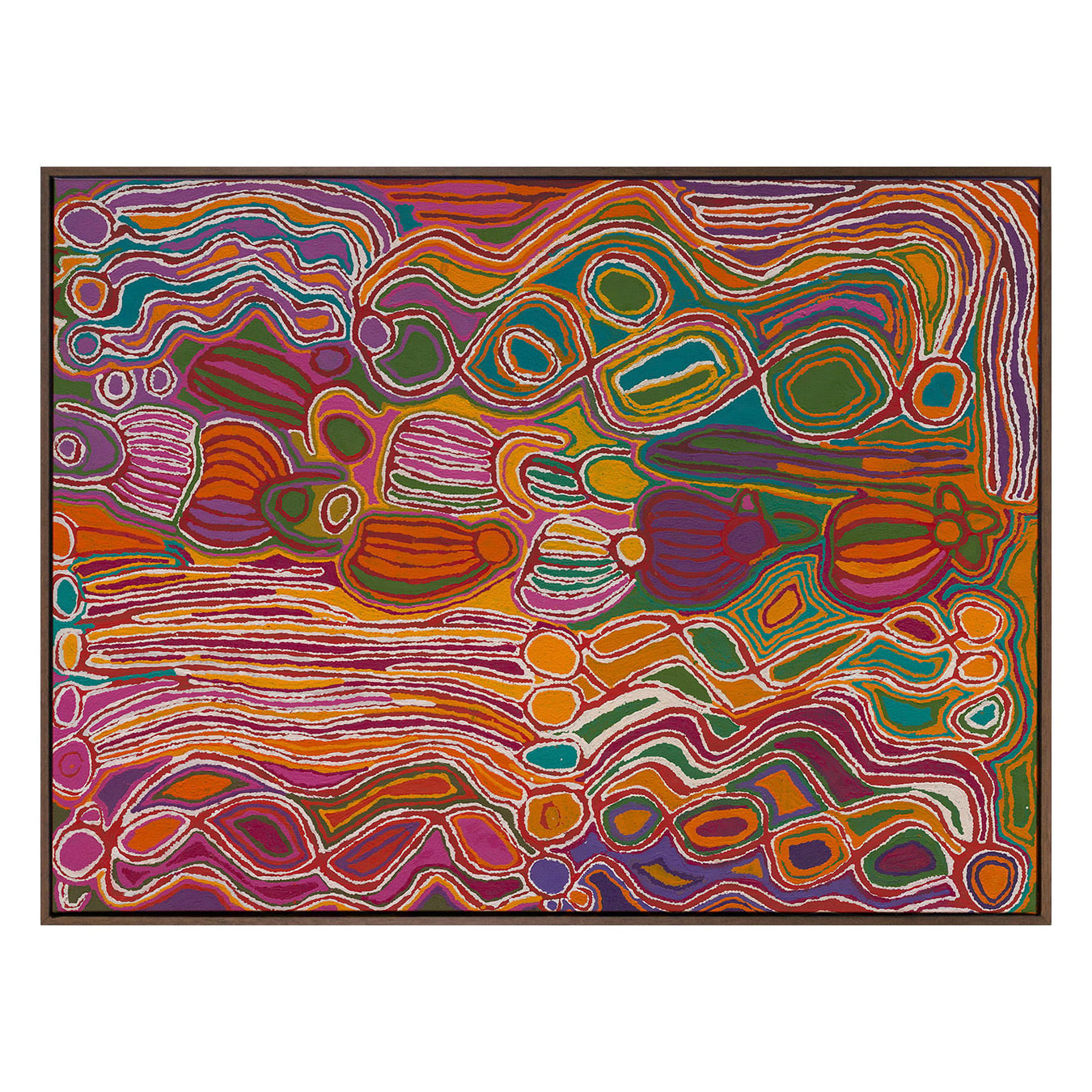 Mina Mina Jukurrpa VIII Pink Canvas Wall Art