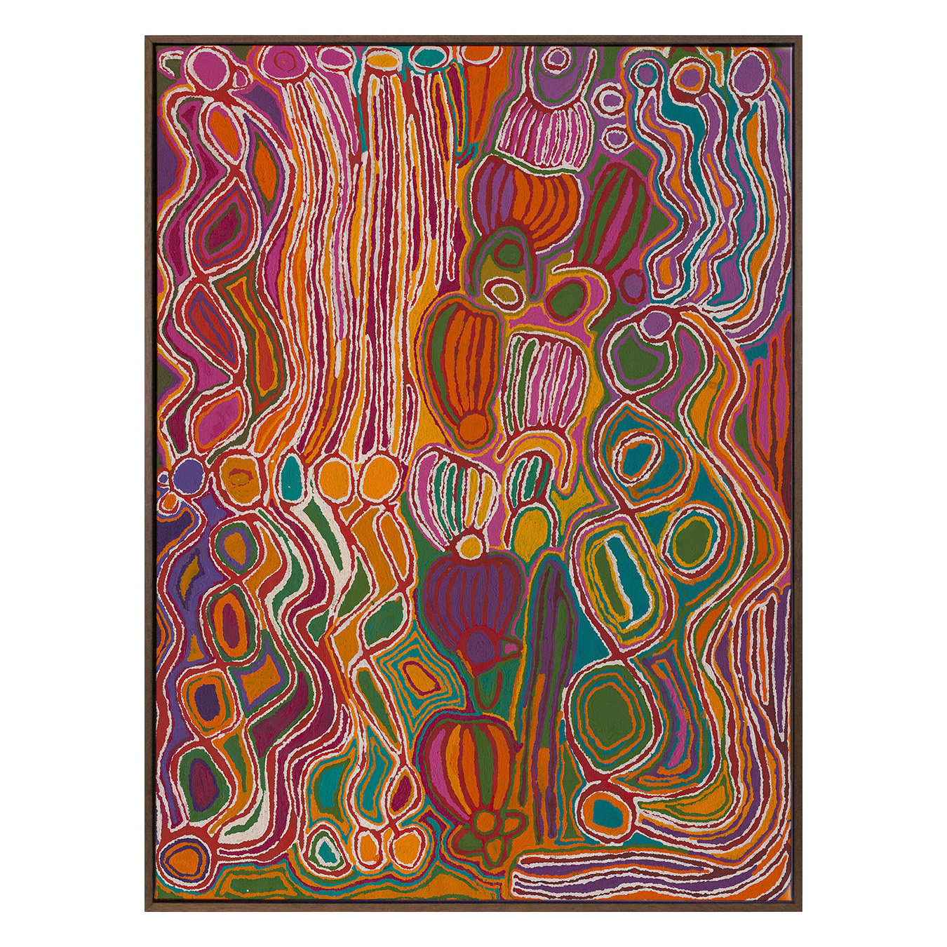 Mina Mina Jukurrpa VIII Pink Canvas Wall Art