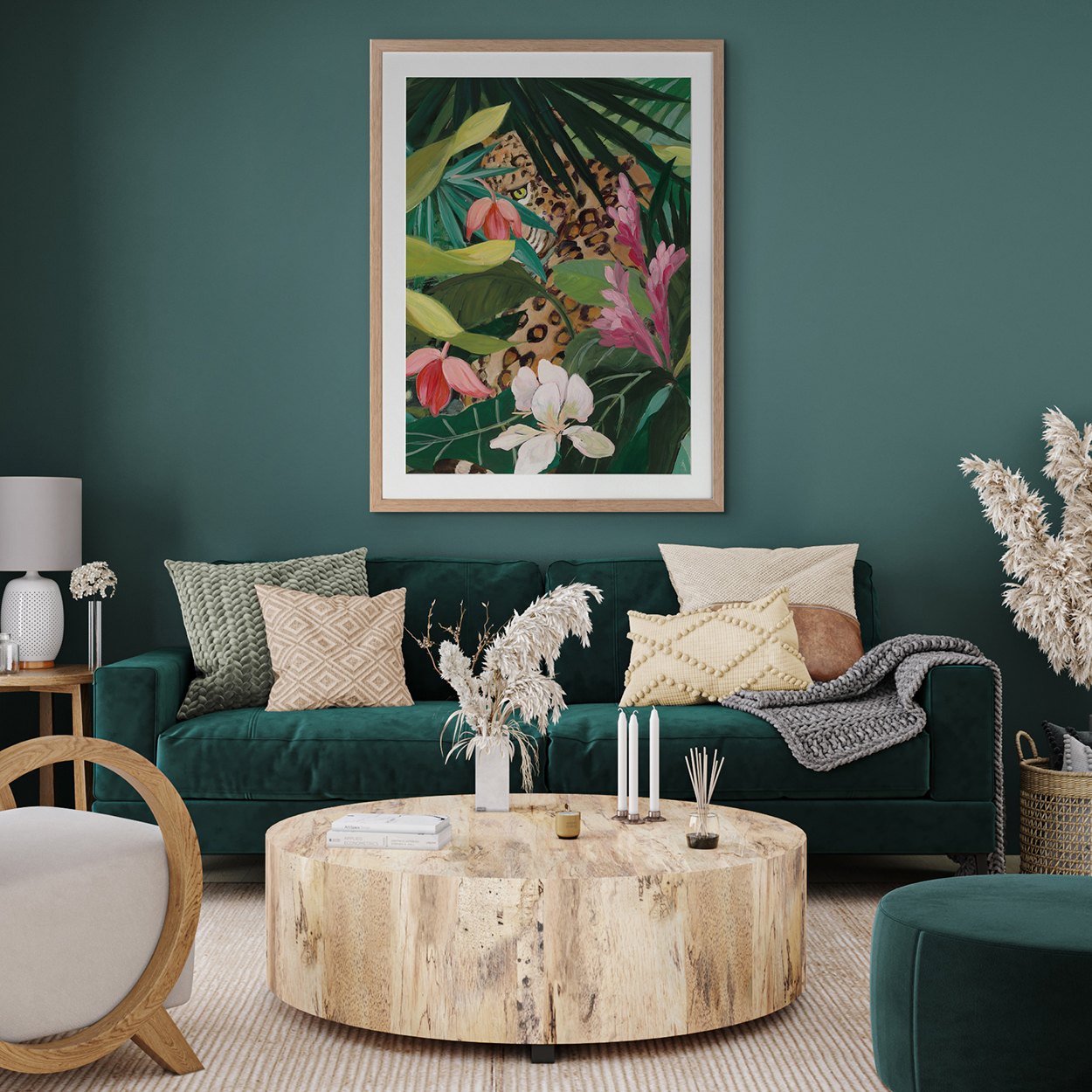 Jungle Peekaboo Leopard Printed Wall Art