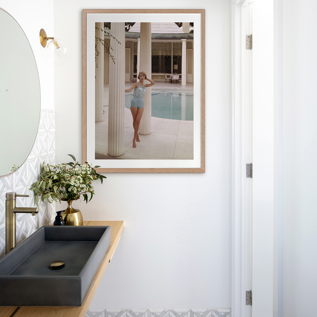 Poolside Glamour I Printed Wall Art